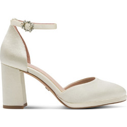 Tamaris Γόβες Suede με Χοντρό Ψηλό Τακούνι Λουράκι & Φιάπα Εκρού 1-22463-45-229