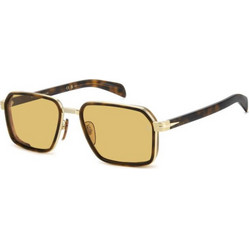 David Beckham DB7158/S 0NR/HO Ανδρικά Γυαλιά Ηλίου Aviator Κοκάλινα Χρυσό Μαύρο με Κίτρινο Φακό