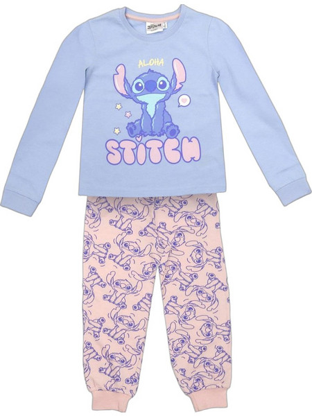 Cerda Lilo & Stitch Παιδική Πιτζάμα Βαμβακερή Χειμωνιάτικη Λιλά Ροζ 2900002953