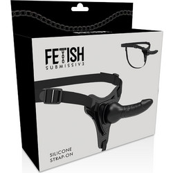 Fetish Submissive Silicone Harness Strap On με Dildo 16cm Μαύρο