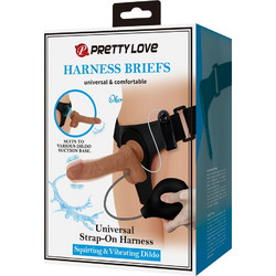 Pretty Love Oher Εσώρουχο Strap On με Dildo 20cm & Δόνηση Καφέ D-242723