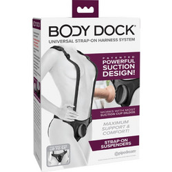Pipedream Body Dock Suspenders Harness Strap On με Dildo Μαύρο