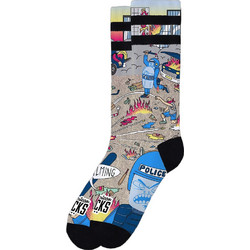 American Socks Maythem Ανδρικές Κάλτσες Ψηλές με Σχέδια Γκρι AS499