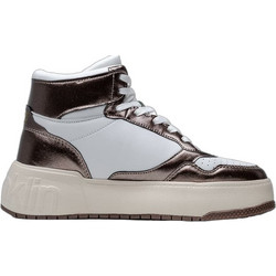 D.Franklin Γυναικεία Sneakers Flatforms Μποτάκια Λευκά Μπρονζέ DFSH321063