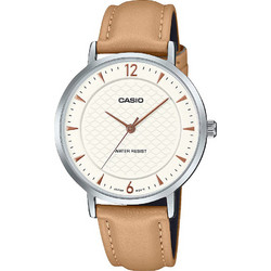 Casio Γυναικείο Ρολόι με Μπεζ Δερμάτινο Λουράκι LTP-VT04L-7A1V
