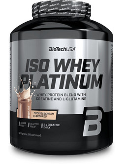 Biotech USA ISO Whey Platinum Cookies & Cream Πρωτεΐνη Ορού Γάλακτος Γράμμωσης Χωρίς Γλουτένη 1.81kg