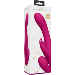 Vive Suki Rabbit Harness Strap On με Dildo 22cm & Δόνηση Ροζ
