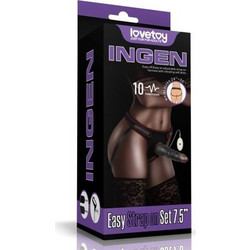 Lovetoy Ingen 7.5" Easy II Harness Strap On με Dildo 19cm & Δόνηση Μαύρο