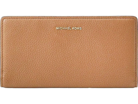 Michael Kors Μικρό Δερμάτινο Γυναικείο Πορτοφόλι Καρτών με Snap Ταμπά 32S5GYTP3L