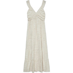Vero Moda Midi Καλοκαιρινό Καθημερινό Φόρεμα Εκρού 10341603