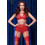 Chilirose Σετ Sexy Εσώρουχα See Through με Δαντέλα & Ζαρτιέρες Κόκκινα CR4466