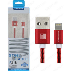 Newtop CU11 Braided USB-A to Lightning Cable 1m Red 876215