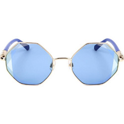 Swarovski SK0259 32X Γυναικεία Γυαλιά Ηλίου Πολυγωνικά Μεταλλικά Χρυσά με Μπλε Φακό