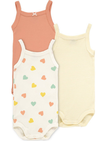 Petit Bateau Σετ Φορμάκια Εσώρουχα Αμάνικα για Κορίτσι Μπεζ Κοραλί A0CXM-00