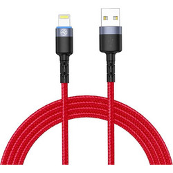 Tellur TLL155354 Braided LED USB-A to Lightning Cable 1.2m Red