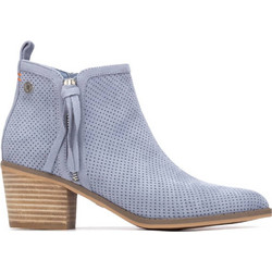 Refresh Γυναικεία Μποτάκια Cowgirl Suede Γαλάζια με Χοντρό Χαμηλό Τακούνι 175151