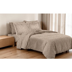 Linea Home Σετ Σεντόνια Διπλά 200x260 263 Μόκα