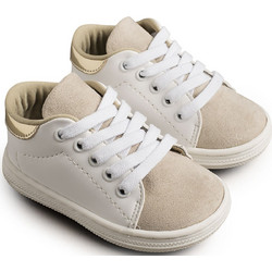 Babywalker Βαπτιστικά Sneakers για Αγόρι Ανατομικά Λευκά Μπεζ BS3037