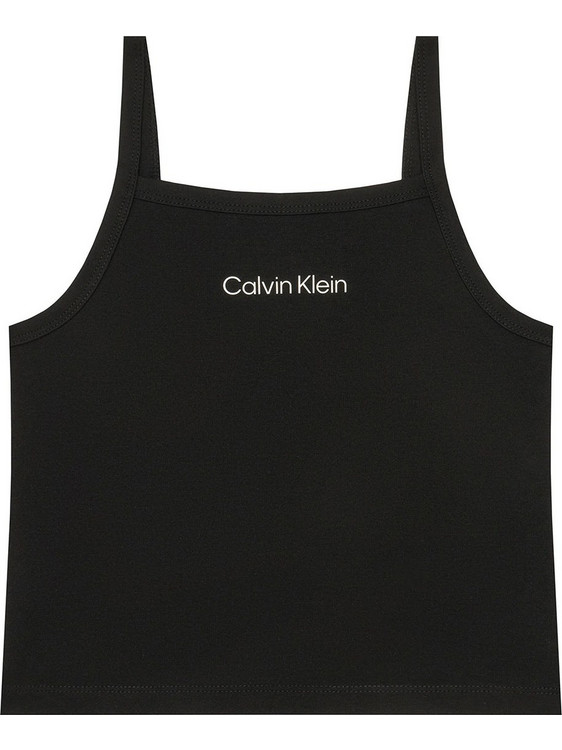 Calvin Klein Παιδικό Crop Top Αμάνικο Μαύρο LVCKSJB12G-BEH