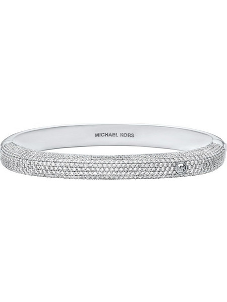 Michael Kors Metallic Muse Γυναικείο Βραχιόλι Βέργα Ασημί με Ζιργκόν MKJ8599040