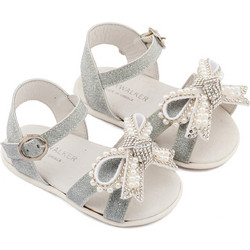 Babywalker Βαπτιστικά Πέδιλα για Κορίτσι Υφασμάτινα Ασημί PRI2655