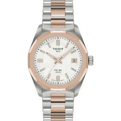 Tissot T-Classic PRC100 Γυναικείο Ρολόι Solar με Ασημί Ροζ Χρυσό Μεταλλικό Μπρασελέ T151.822.22.111.00