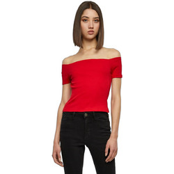 Urban Classics Γυναικείο Καλοκαιρινό Crop Top Ριπ Κόκκινο TB1500-00697