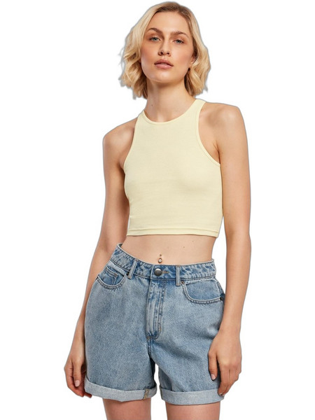 Urban Classics Γυναικείο Καλοκαιρινό Crop Top Ριπ Κίτρινο TB1498-03660