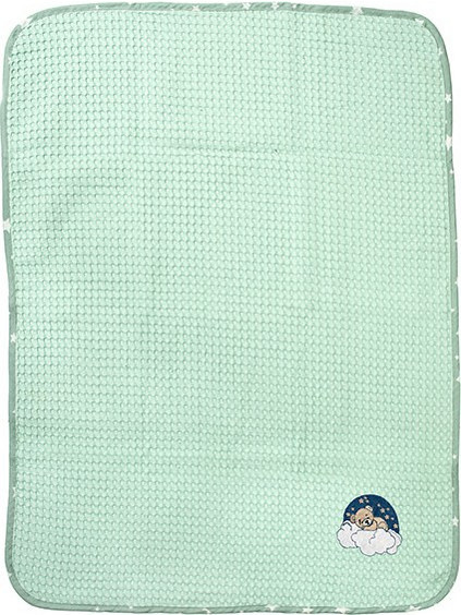 Dimcol Cloudy Bear 178 Κουβέρτα Κούνιας Πικέ 100x160 Πράσινο Mint