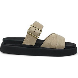 Clarks Δερμάτινα Γυναικεία Σανδάλια Ανατομικά Εκρού 26181285