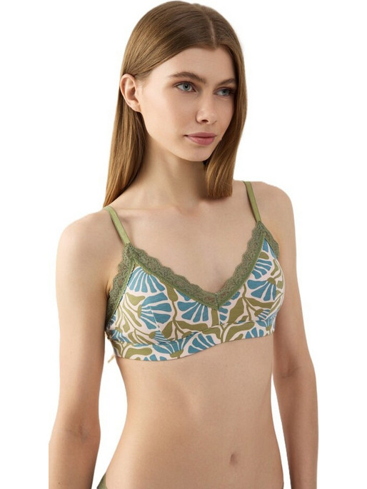 Minerva Bralette χωρίς Μπανέλα Χακί Μπλε 90-8152B-357