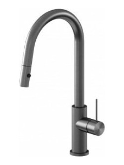 Sparke MUSA-04 SR-02.04.004.04 Μπαταρία Κουζίνας Πάγκου Διπλής Παροχής Ανάμεικτη με Ντουζ Γκρι