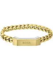 Hugo Boss Ανδρικό Βραχιόλι Χειροπέδα από Ατσάλι Xρυσό 1580318M