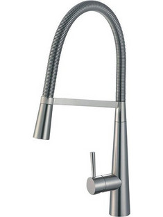 Crolla Masterchef 214-598 Μπαταρία Κουζίνας Πάγκου Διπλής Παροχής Ανάμεικτη με Εύκαμπτο Ρουξούνι Inox