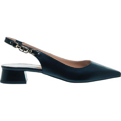 Mourtzi Γόβες Slingback Δερμάτινες με Χοντρό Χαμηλό Τακούνι Navy Μπλε 25-28420