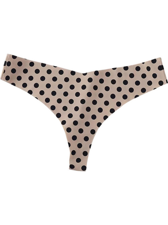 Milena By Paris Dots Γυναικείο String χωρίς Ραφές Μπεζ Μαύρο SM-004