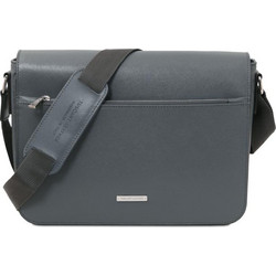 Tuscany Leather Saffiano Δερμάτινη Ανδρική Τσάντα Ώμου / Χιαστί Ανθρακί TL142549