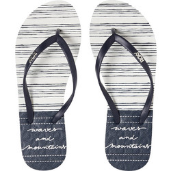 Roxy Viva Stamp II Γυναικείες Σαγιονάρες Λευκές Navy Μπλε ARJL100683-BWF