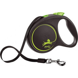 Flexi Black Design Πτυσσόμενο Λουρί Σκύλου έως 50kg 5m Μαύρο Πράσινο