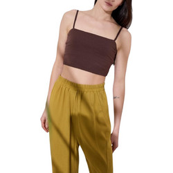 Namaste Γυναικείο Καλοκαιρινό Crop Top Βαμβακερό Σοκολατί SS1326022