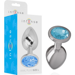 Intense Metal Πρωκτική Σφήνα Diamond Plug 9cm Μπλε Ασημί