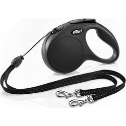 Flexi Classic Duo Πτυσσόμενο Λουρί Σκύλου έως 12kg 5m Μαύρο