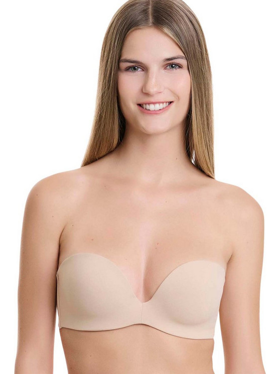Walk Σουτιέν Strapless Push Up με Μπανέλα Μπεζ W2272-19