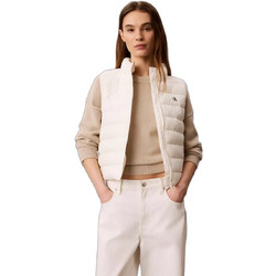 Calvin Klein Αμάνικο Γυναικείο Μπουφάν Puffer Μακρύ Εκρού LV047G506G-YAS