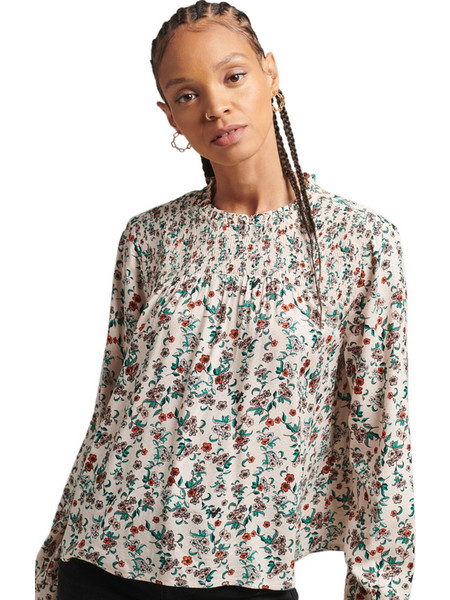 Superdry Γυναικείο Χειμερινό Top Εκρού W6011387A-MLO