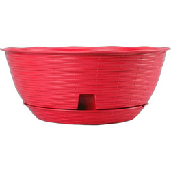 Bama Paglia Γλάστρα Στρογγυλή Πλαστική Κόκκινη 21x8.5cm 30695