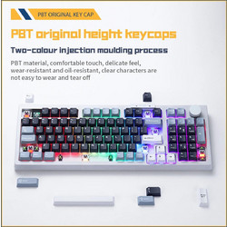 Motospeed Darmoshark Top98 Ασύρματο Μηχανικό Gaming Πληκτρολόγιο RGB White