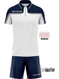 Givova Kit Fast Φανέλα Ποδοσφαίρου Λευκή Navy Μπλε KIT035.0304
