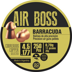 Apolo Air Boss Barracuda Βολίδες Pellets Αεροβόλου 4.5mm Μολυβένιες Επιχαλκωμένες 0.7g / 11gr 250τμχ