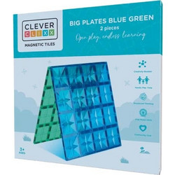 Cleverclixx Magnetic Tiles Big Plates Blue Green